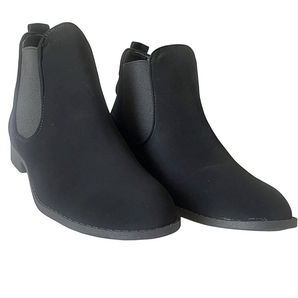Top Moda Chelsea Slip-On Ankle Boot – Elastic Panel • Gold Studs • Low Heel